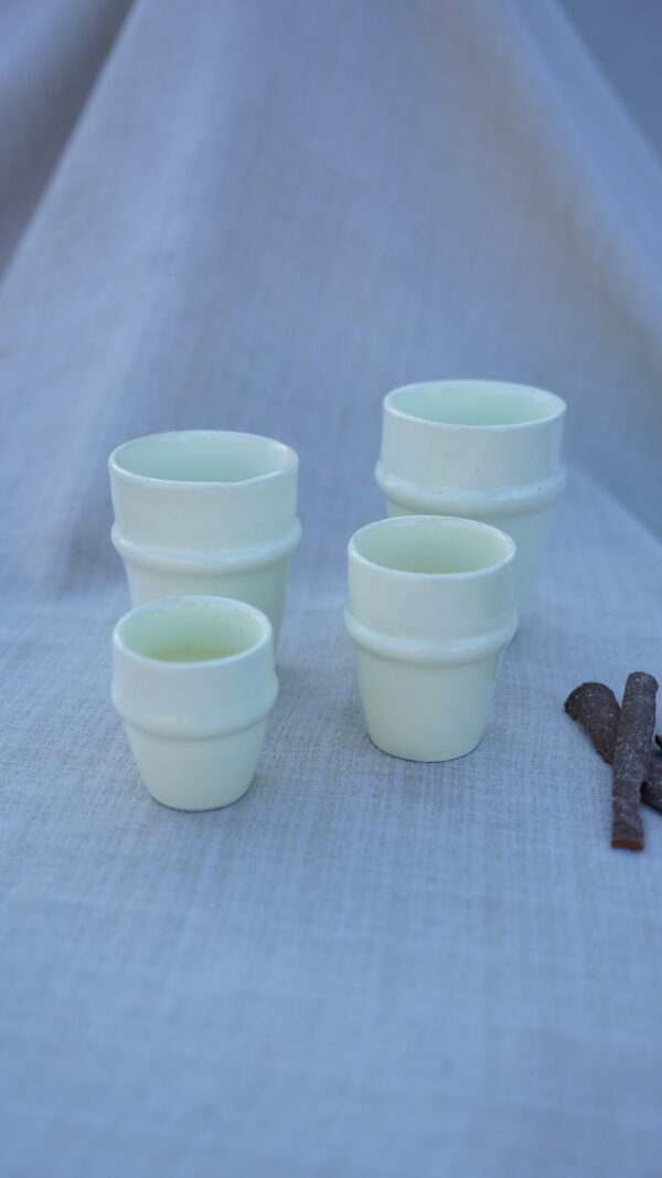 Handmade Ceramic Lightcream Cups Minimalist and Elegant