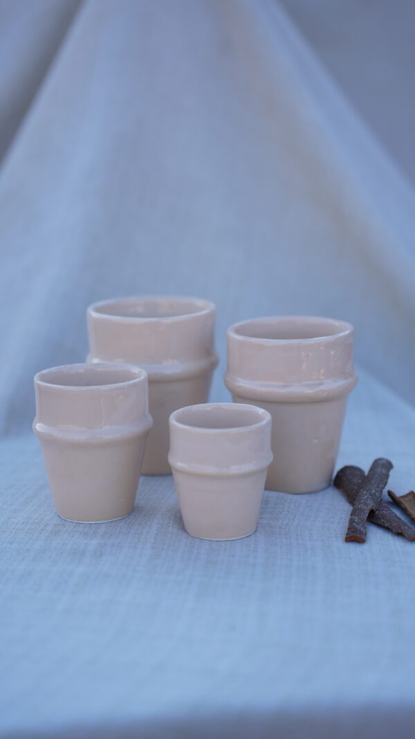 Handmade Ceramic Rose Cups Minimalist and Elegant