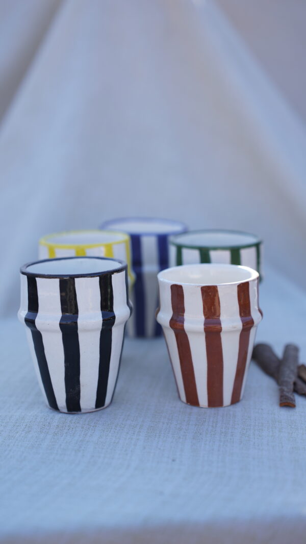 Handmade Ceramic Striped Cups: Pop of Color for Every Sip