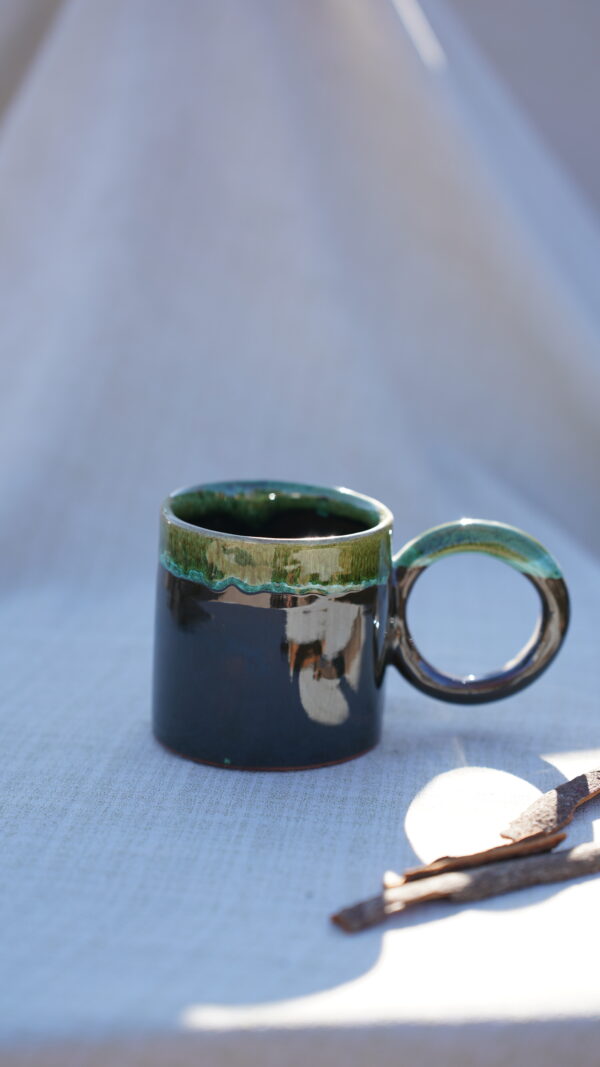 Handmade Ceramic Mug luxurious deep green glaze
