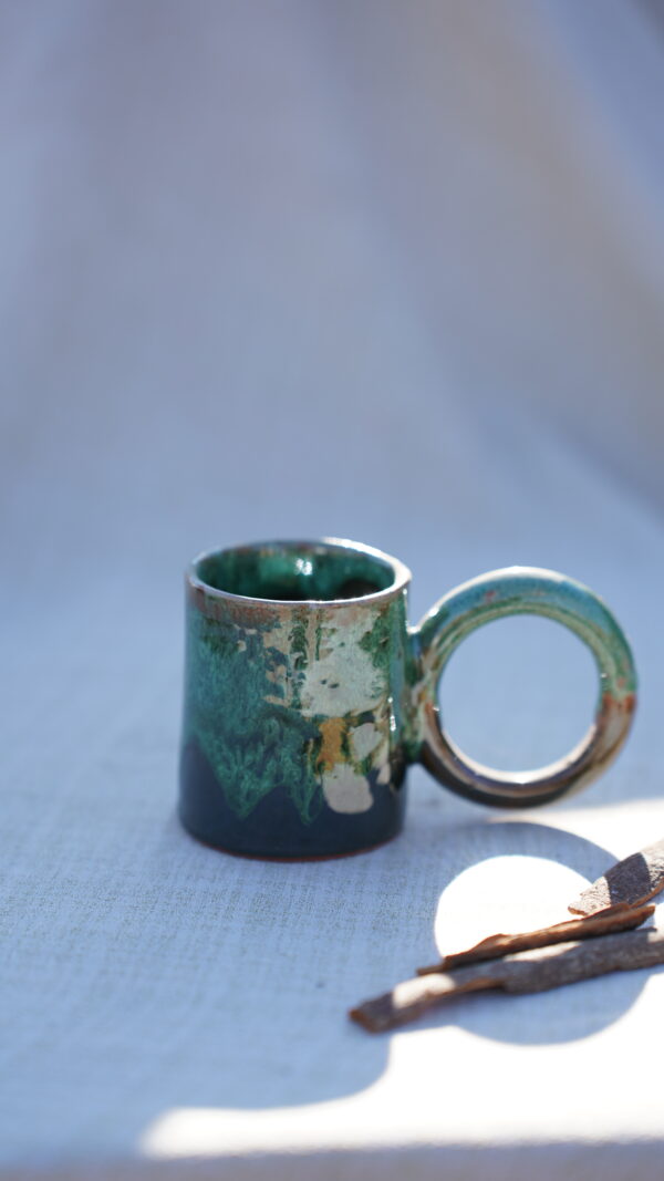 Handmade Ceramic Mug luxurious deep green glaze - Image 2