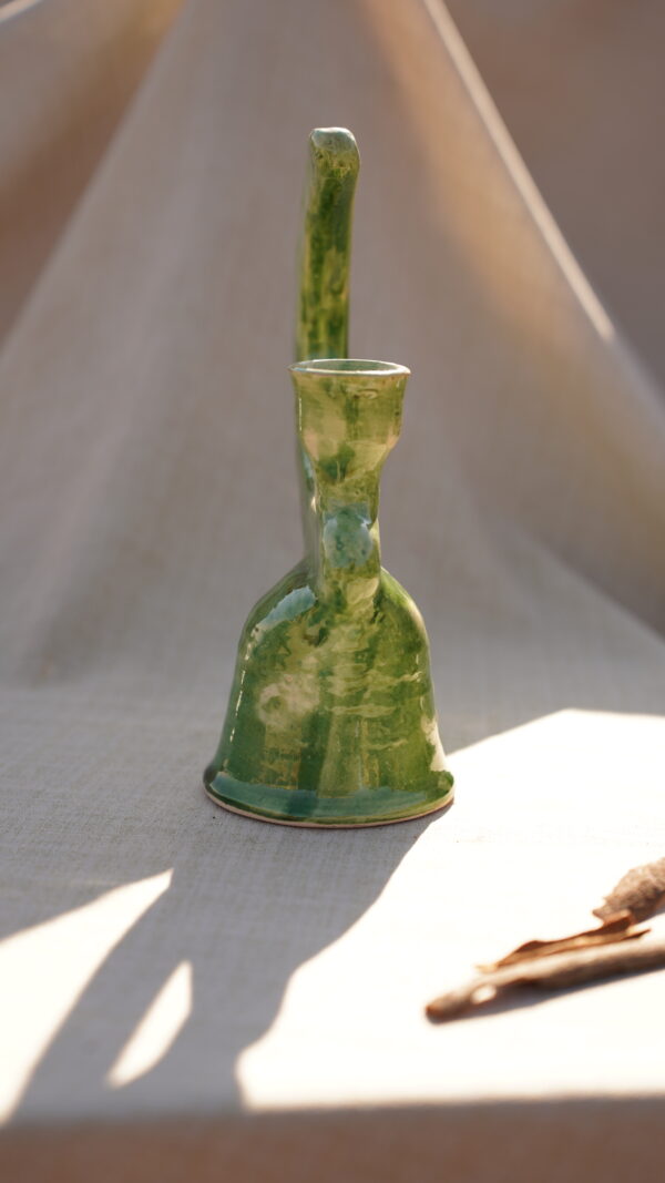Handmade Ceramic Sage Green Ceramic Candle Chandelier - Image 2