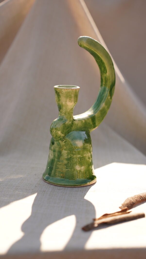 Handmade Ceramic Sage Green Ceramic Candle Chandelier