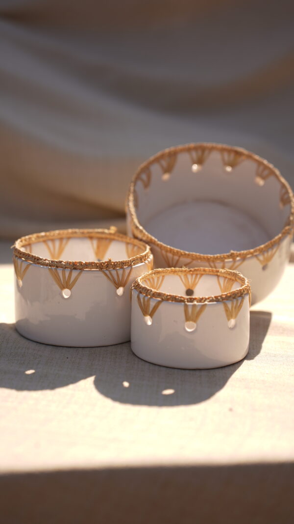 Handmade Marrakech Bowls White Ceramic Decorative.