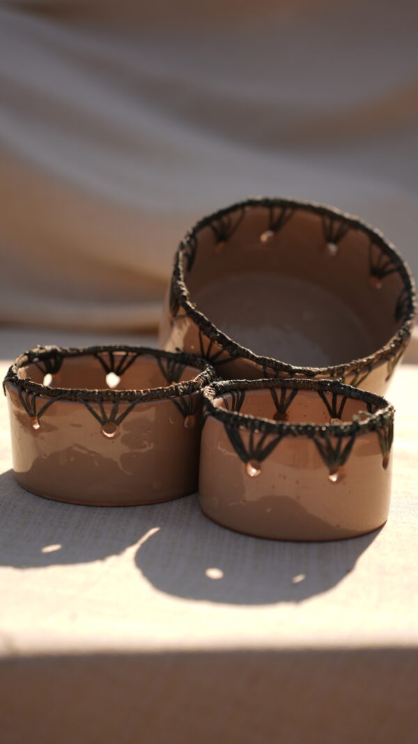 Handmade Marrakech Bowls Brown Ceramic Decorative.